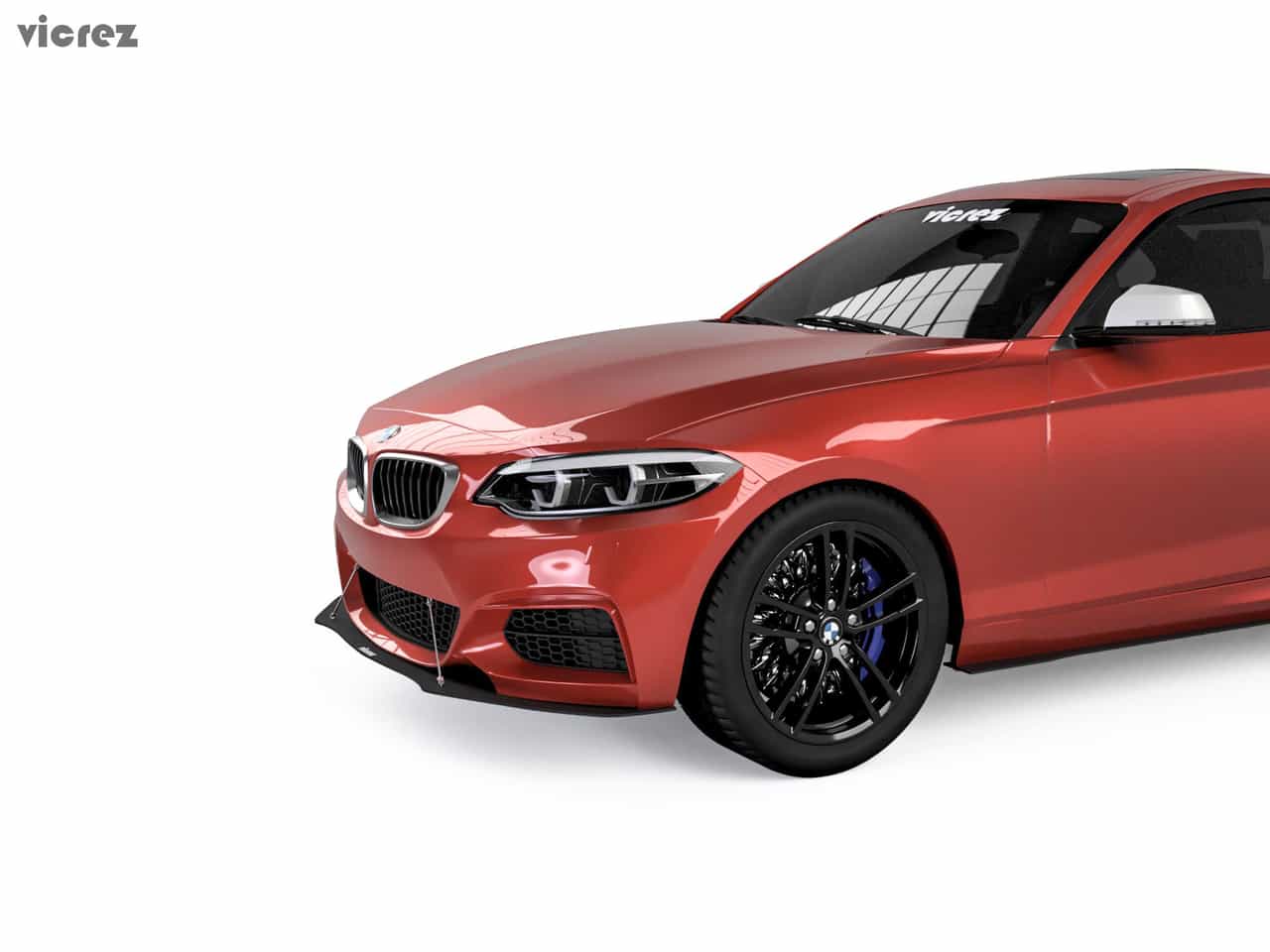 Vicrez VZ Style Front Bumper Splitter vz100953 | BMW 2 Series 2014-2019
