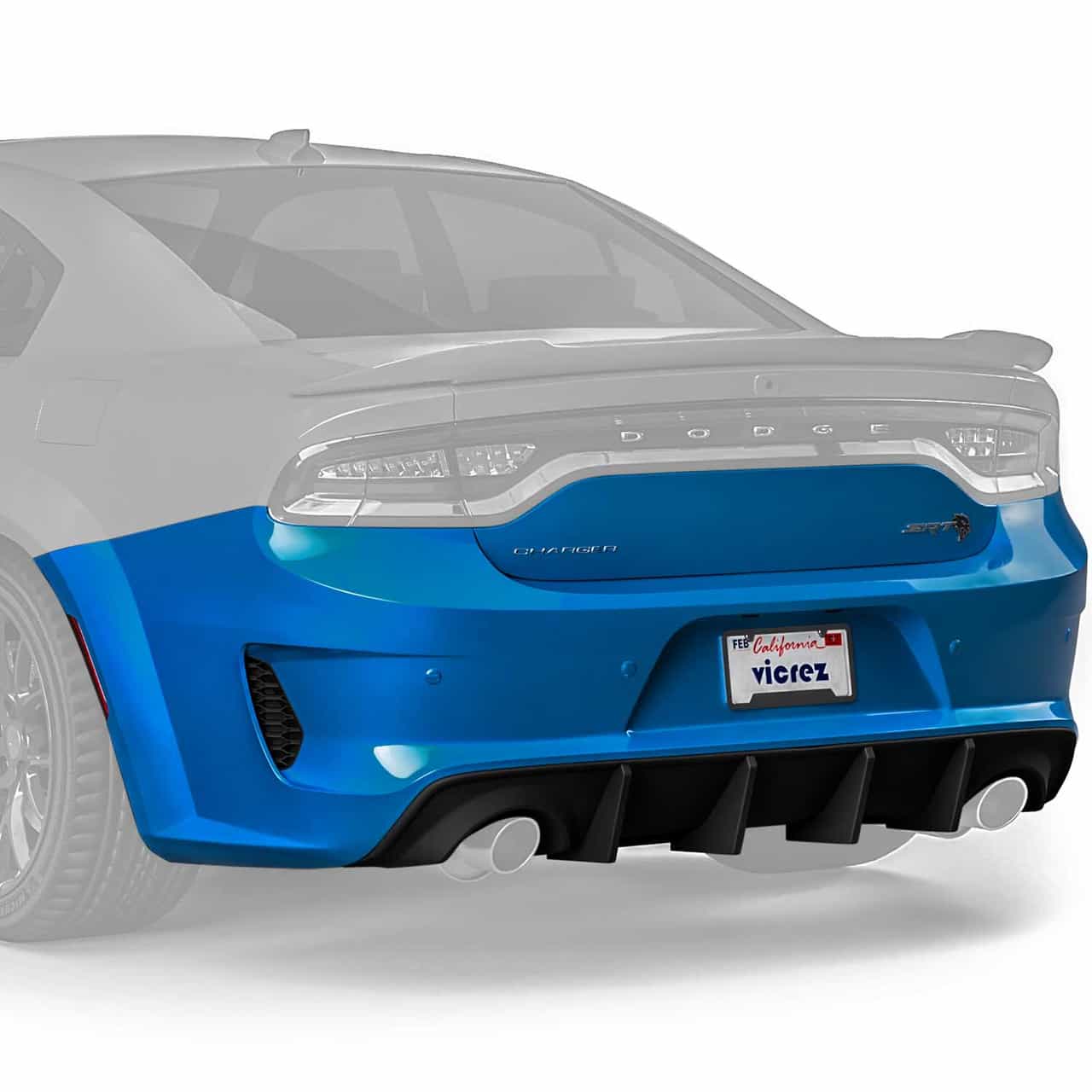 Vicrez 2020 Widebody Rear Bumper SRT Hellcat Style vz102197 | Dodge Charger 2015-2023