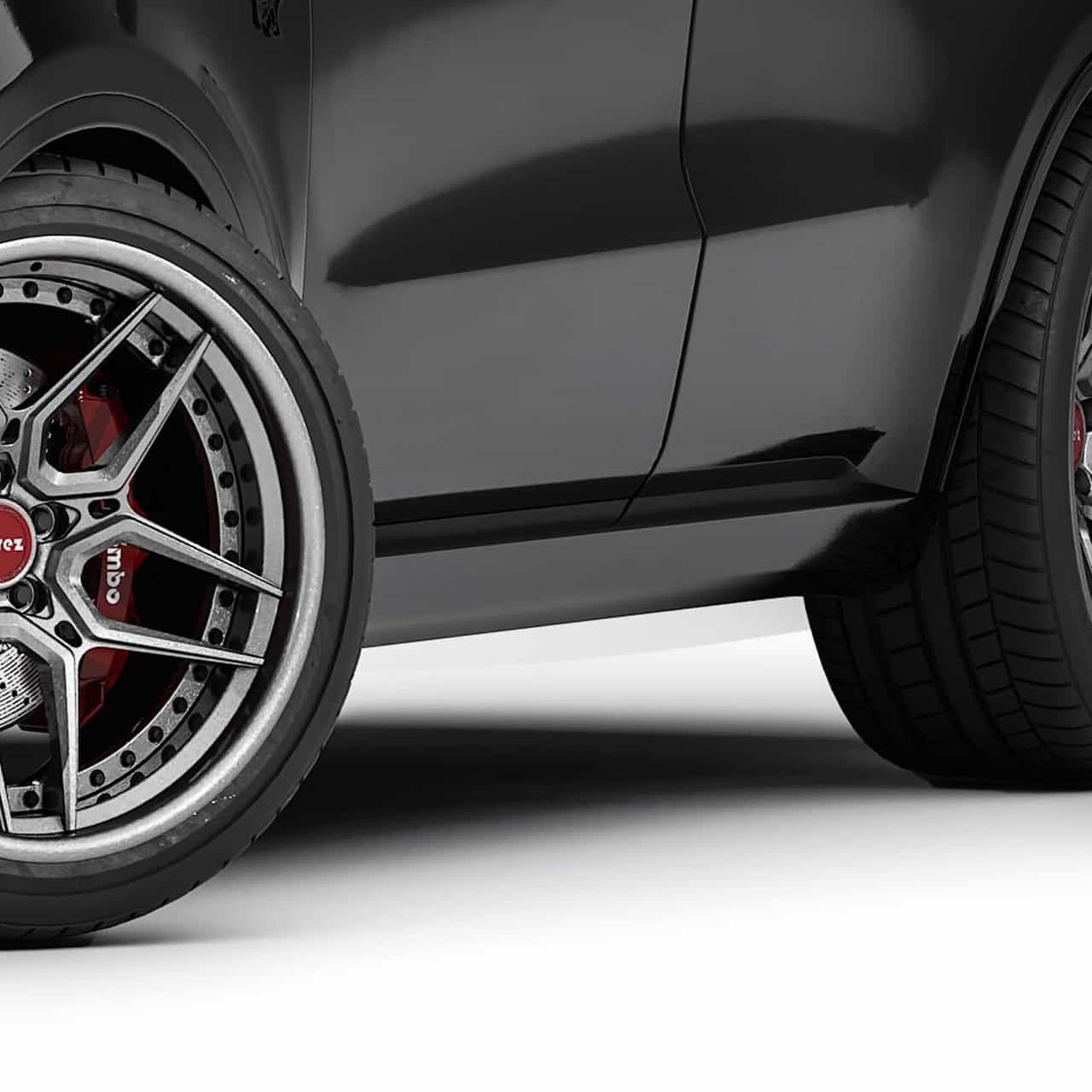 Vicrez 2021 SRT Hellcat Style Side Skirts Rocker Panels vz102494 | Dodge Durango 2011-2026