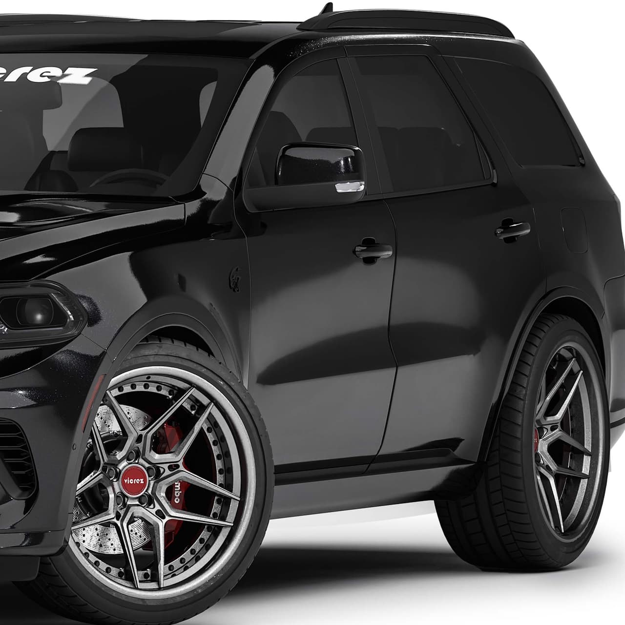 Vicrez 2021 SRT Hellcat Style Fender Flares vz102629 | Dodge Durango RT, GT 2014-2026