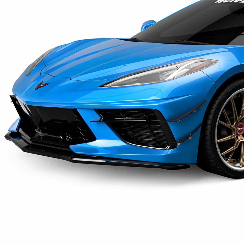 Vicrez 2VR + 1VR Front Bumper Canards vz102247 | Chevrolet Corvette C8 2020-2026