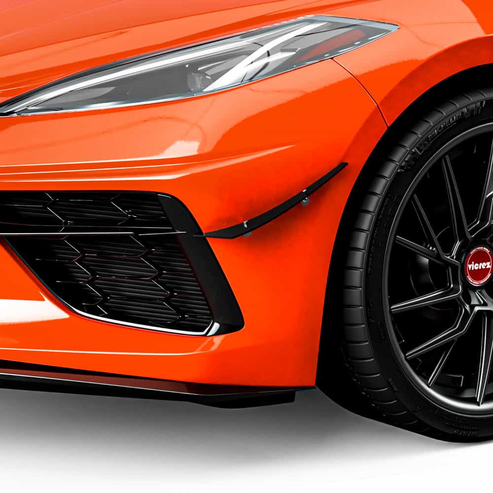 Vicrez 2VR Front Bumper Canards vz102235 | Chevrolet Corvette C8 2020-2026
