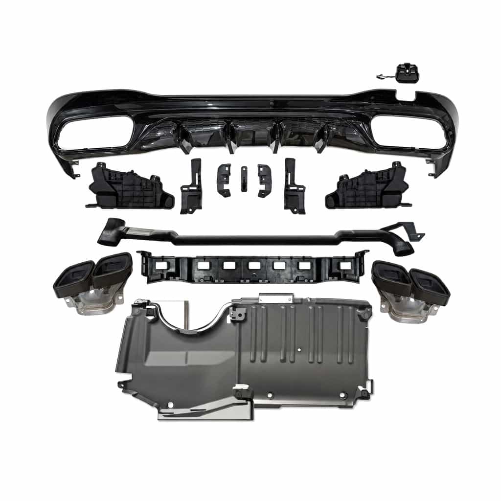 Vicrez AMG Rear Diffuser with Black Tips vz106187 | Mercedes-Benz C Class C63 2021-2026