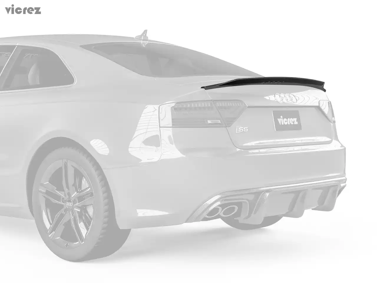 Vicrez VZ3 Carbon Fiber Rear Wing Spoiler vz101065 | Audi S5 Coupe 2009-2016