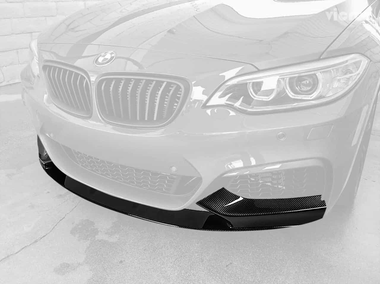 Vicrez M Style Carbon Fiber Front Lip vz100555 | BMW 2 Series M235I 2014-2019