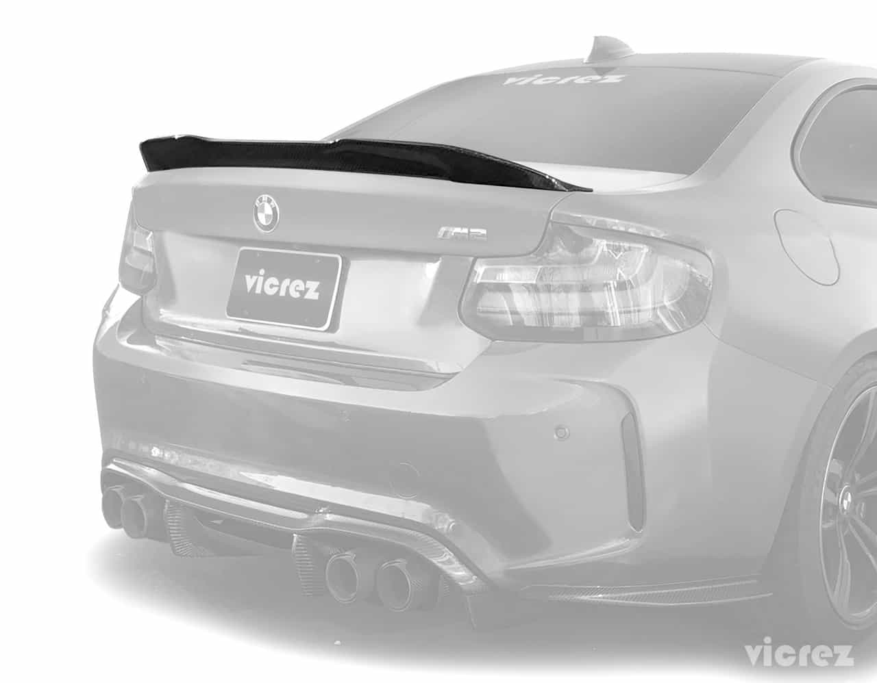 Vicrez V3R Carbon Fiber Rear Wing Spoiler vz101026 | BMW M2 F87 2016-2019