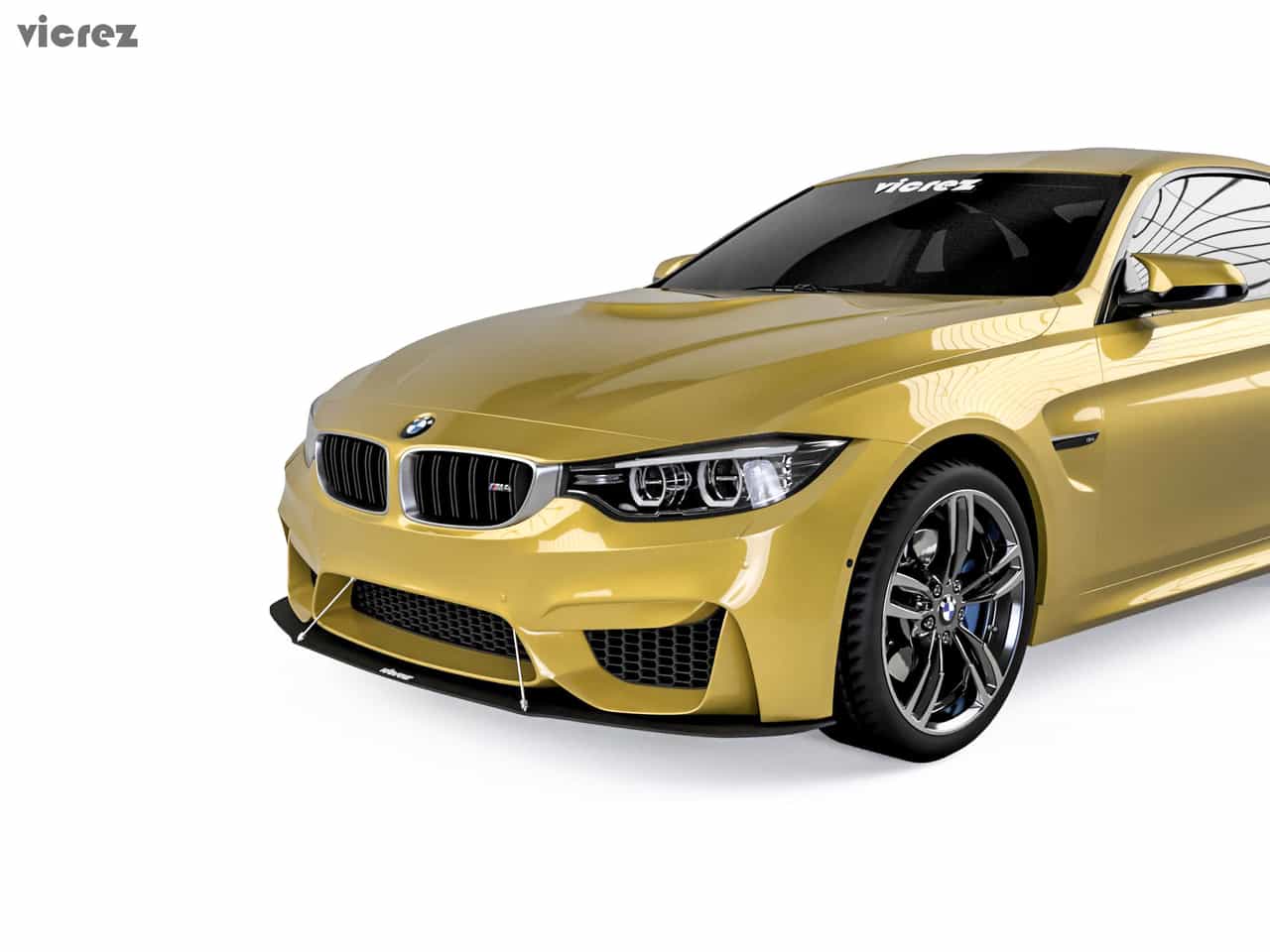 Vicrez VZ Style Front Bumper Splitter vz100649 | BMW M4 F82 F83 2014-2018