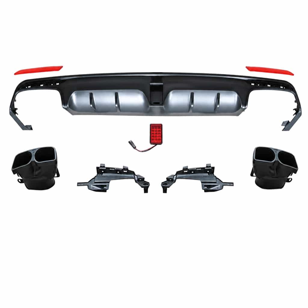 Vicrez BS Style w/ Tips & LED Rear Diffuser vz112708 | Mercedes-Benz S-Class (W222) AMG-Line Bumper 2014-2017