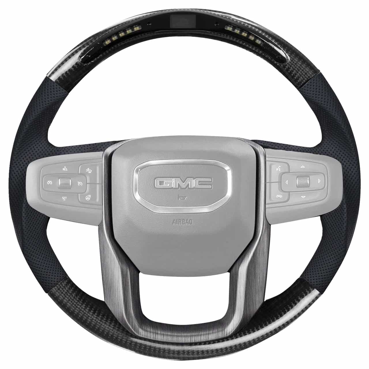 Vicrez Carbon Fiber Steering Wheel+ LED Dash vz102371 | GMC Yukon 2021-2022