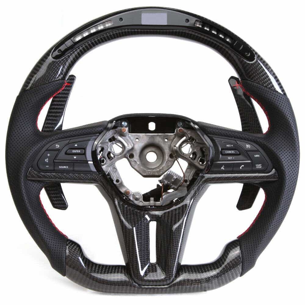 Vicrez Carbon Fiber Steering Wheel + LED vz105015 | Infiniti QX50 2018-2021