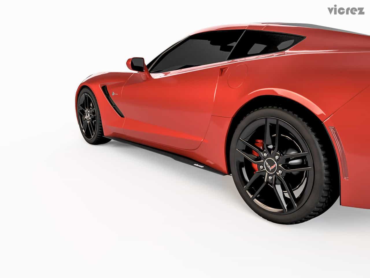 Vicrez VZ Style Side Skirt Splitters vz100653 | Chevrolet Corvette C7 2014-2019