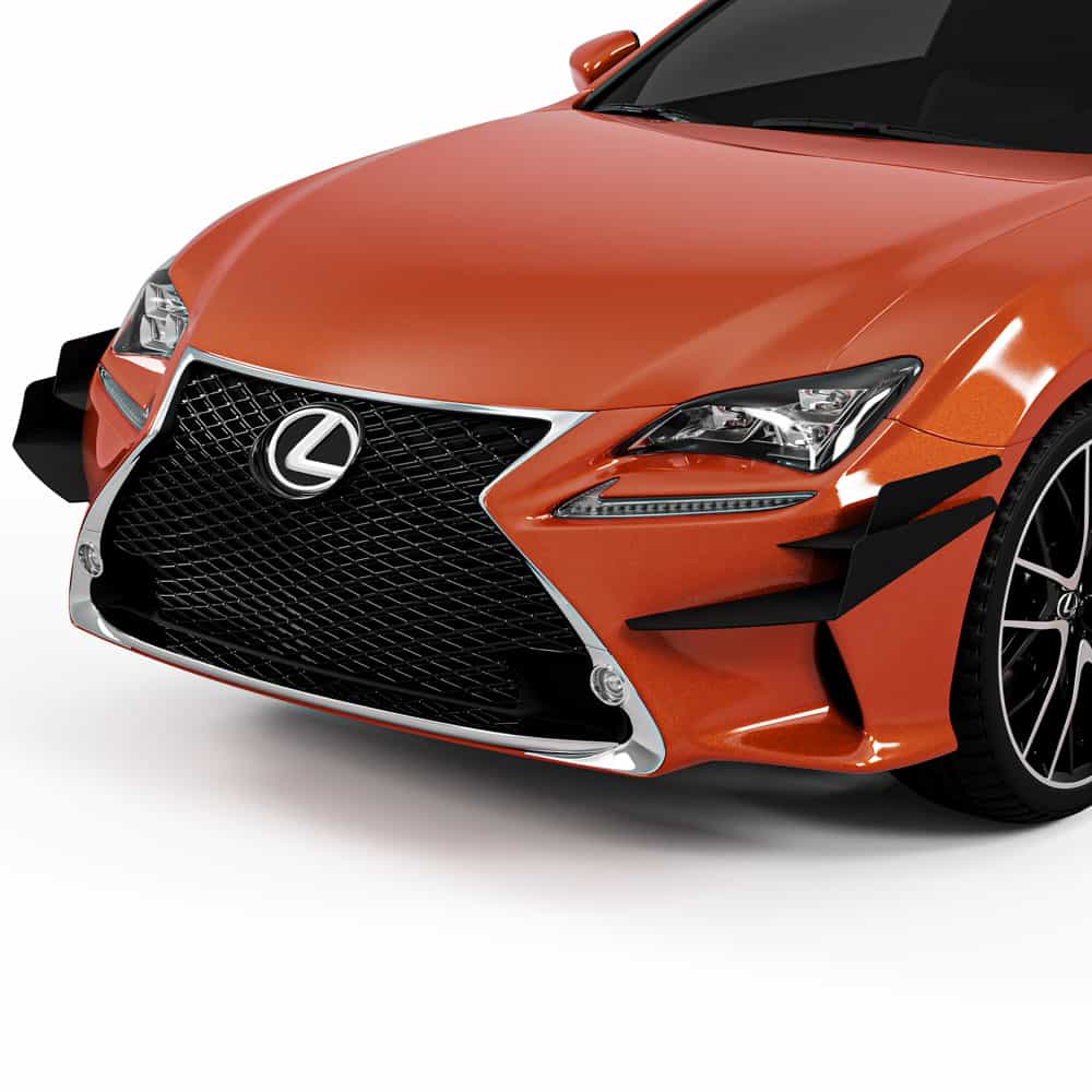 Vicrez CR1 and CR2 Front Bumper Canards vz102251 | Lexus RC350 F Sport 2015-2023
