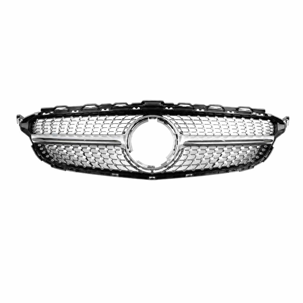 Vicrez Diamond Grille Silver vz106169 | Mercedes-Benz C Class 2015-2021
