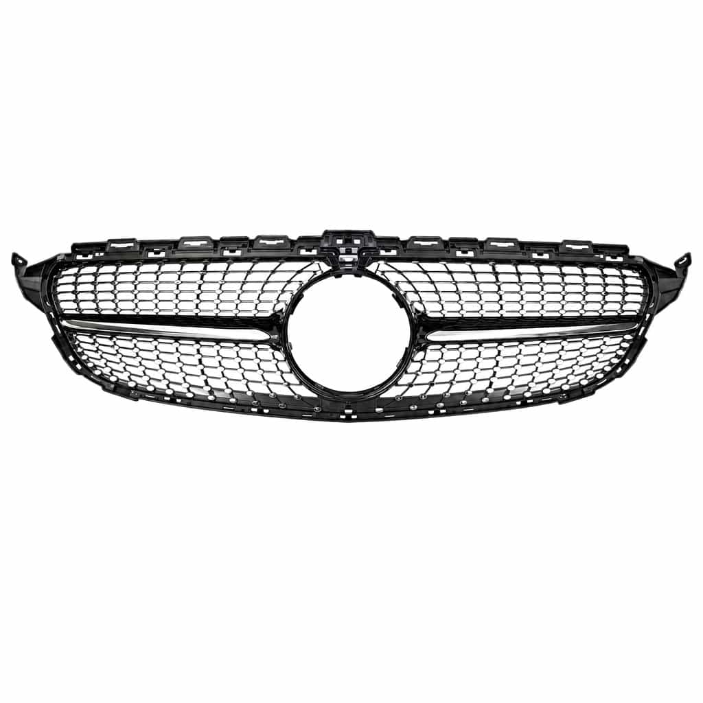 Vicrez Diamond Grille With Camera Black vz106131 | Mercedes-Benz C Class 2015-2017