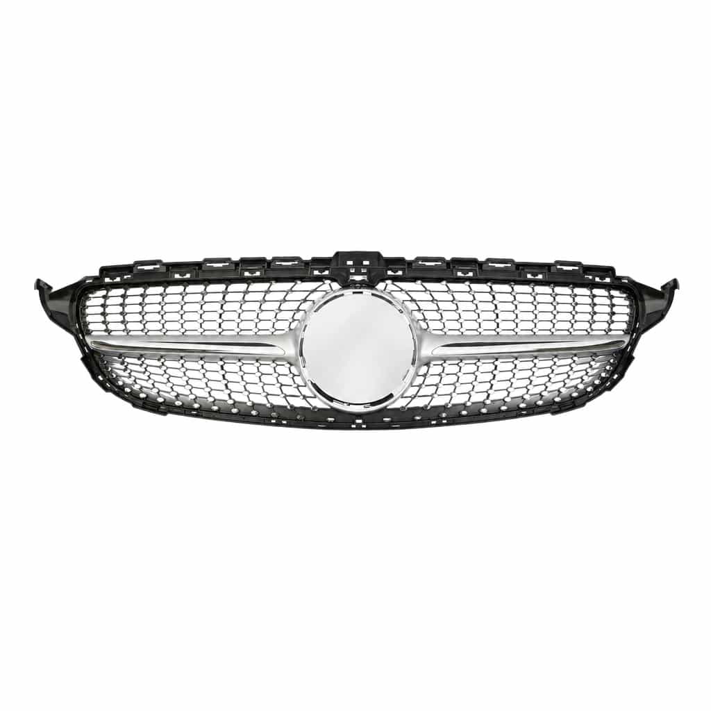 Vicrez Diamond Grille With Camera Silver vz106130 | Mercedes-Benz C Class 2015-2017