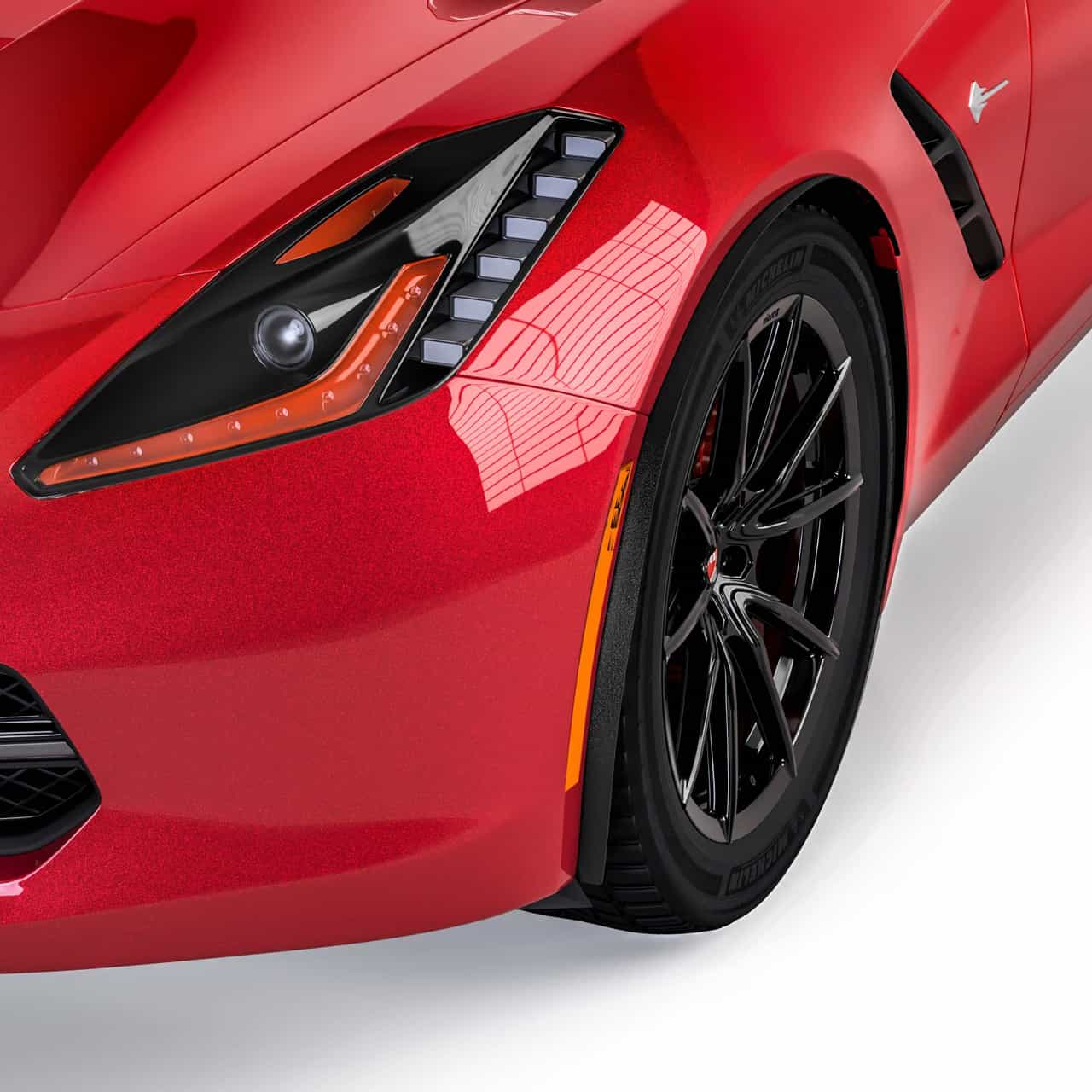Vicrez Front Fender Trim Molding Spats vz102152 | Chevrolet Corvette C7 2014-2019