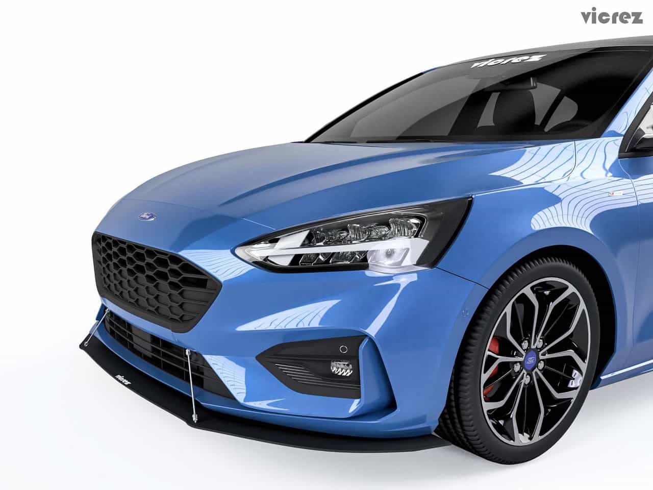 Vicrez Front Splitter VZR Style vz101081 | Ford Focus ST 2019-2019