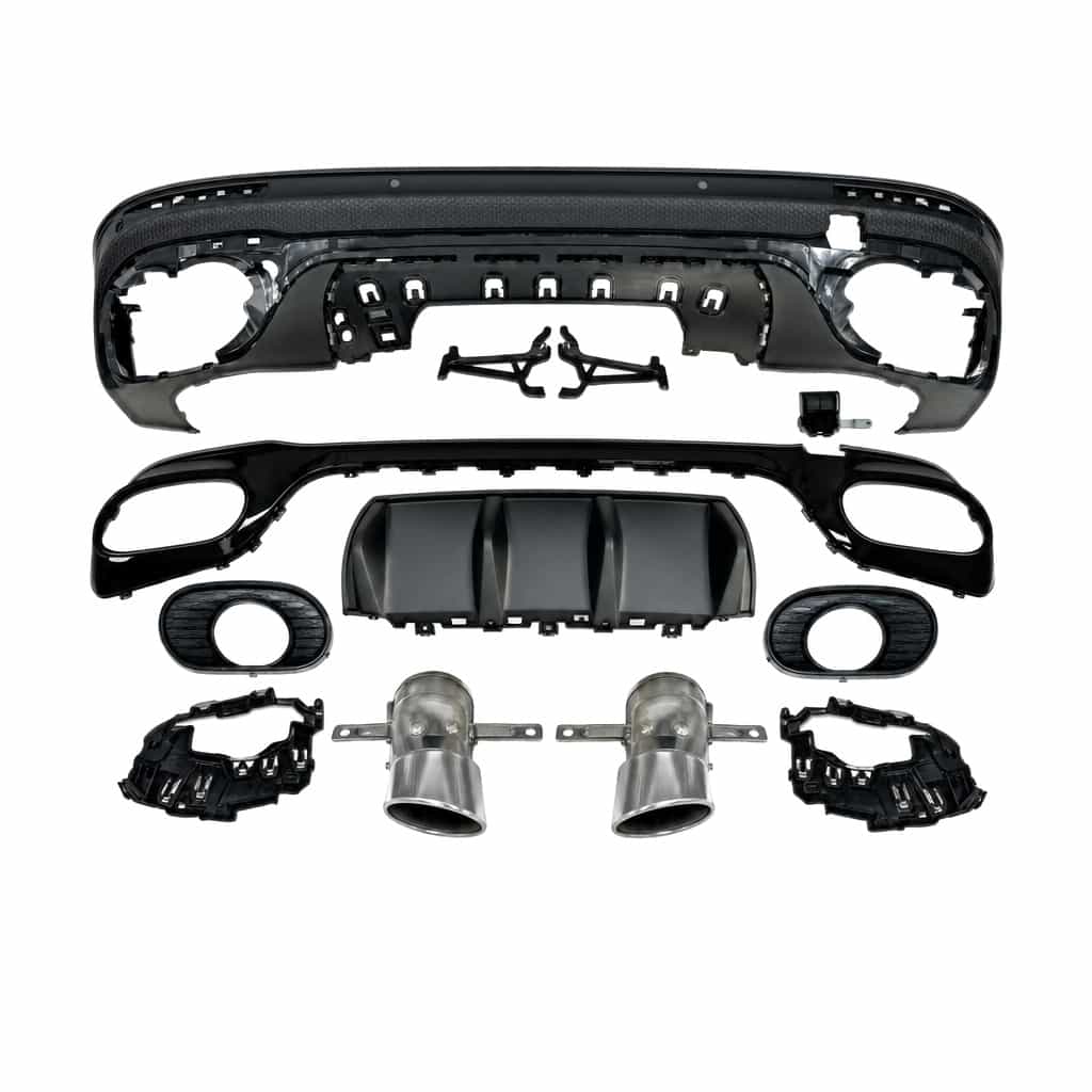 Vicrez GLB35 Diffuser with Tips Silver vz106327 | Mercedes-Benz GLA Class X247 2019-2025