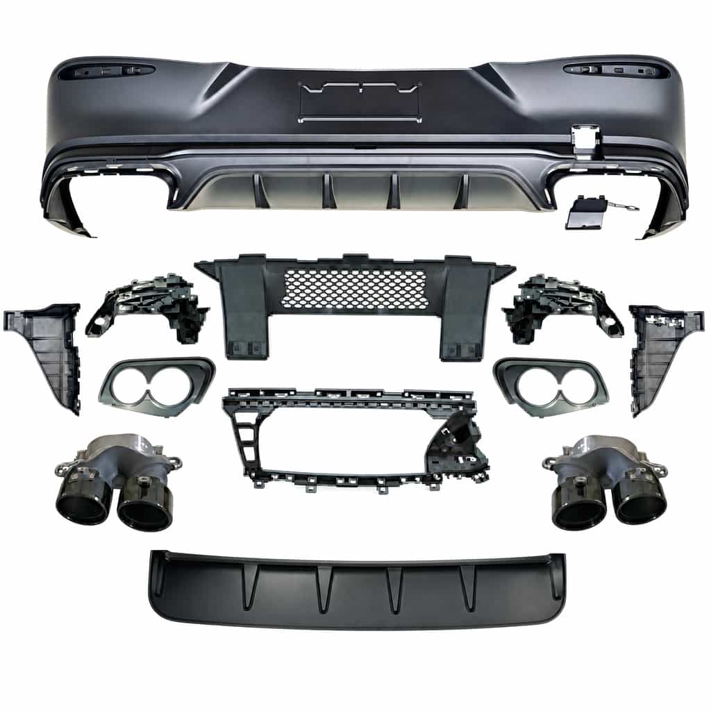 Vicrez GLC43 AMG Style w/ Tips Rear Diffuser vz112757 | Mercedes-Benz GLC Coupe (C254) AMG-Line Bumper 2023-2026
