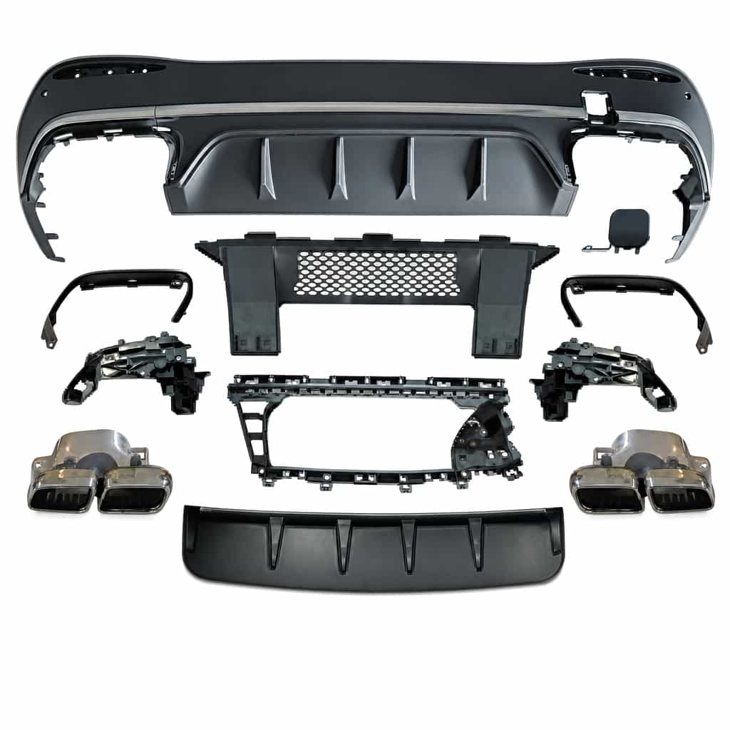 Vicrez GLC63 AMG Style w/ Tips Rear Diffuser vz112745 | Mercedes-Benz GLC (X254) AMG-Line Bumper 2023-2026