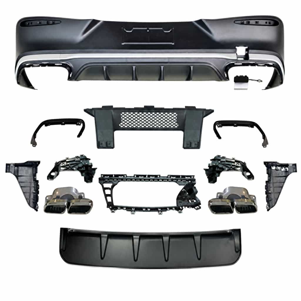 Vicrez GLC63 AMG Style w/ Tips Rear Diffuser vz112754 | Mercedes-Benz GLC Coupe (C254) AMG-Line Bumper 2023-2026