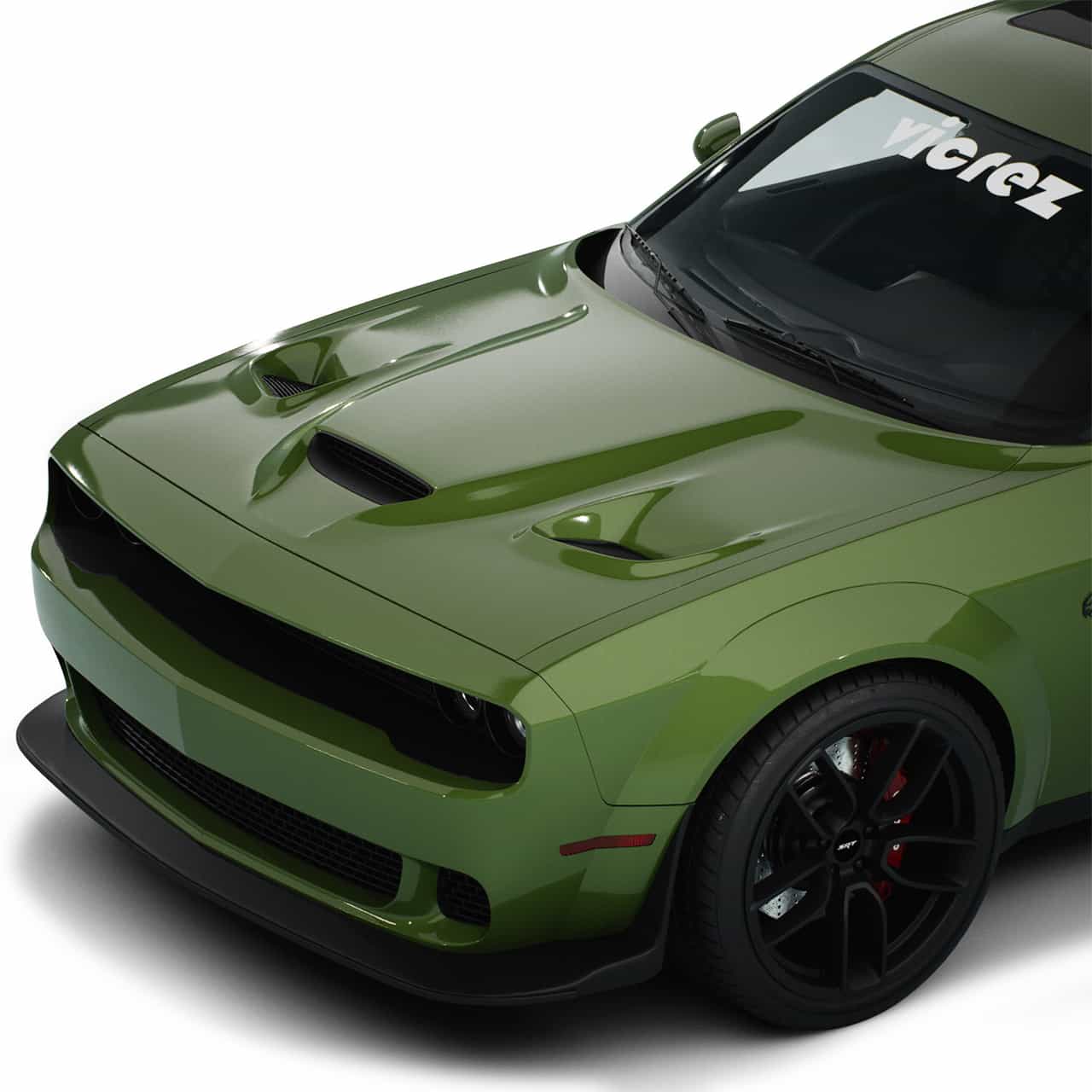 Vicrez Hood W/ Air Vent Scoop Hellcat Style vz102128 | Dodge Challenger 2008-2023