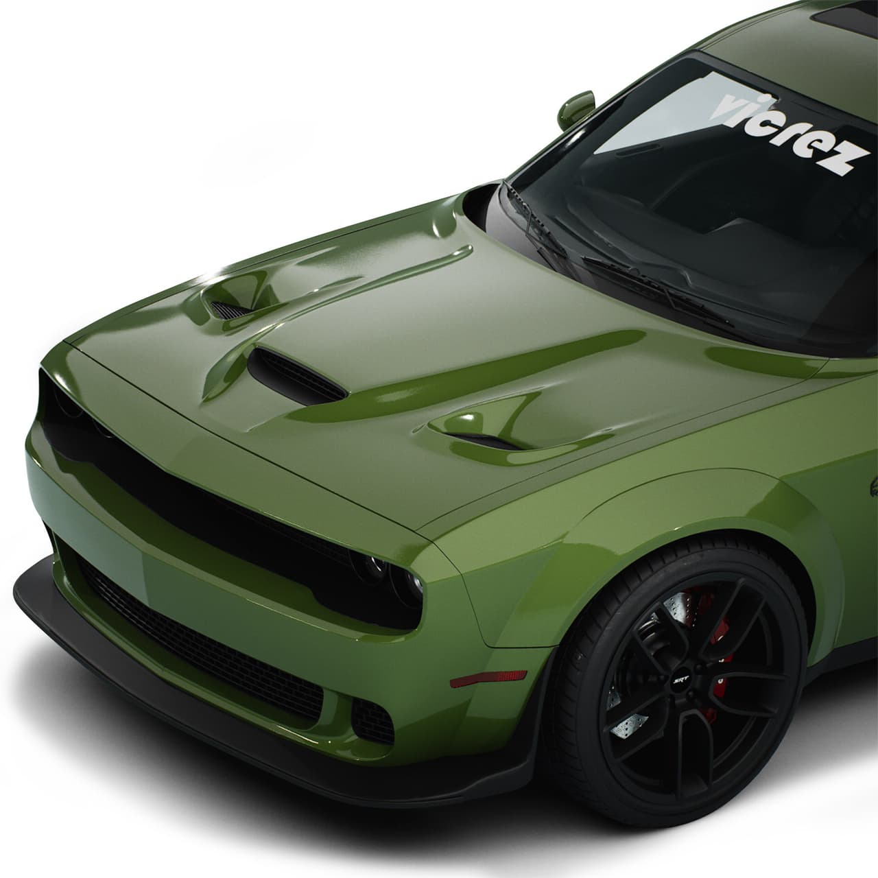 Vicrez Hood W/ Air Vent Scoop Hellcat Style vz102128 | Dodge Challenger 2008-2023