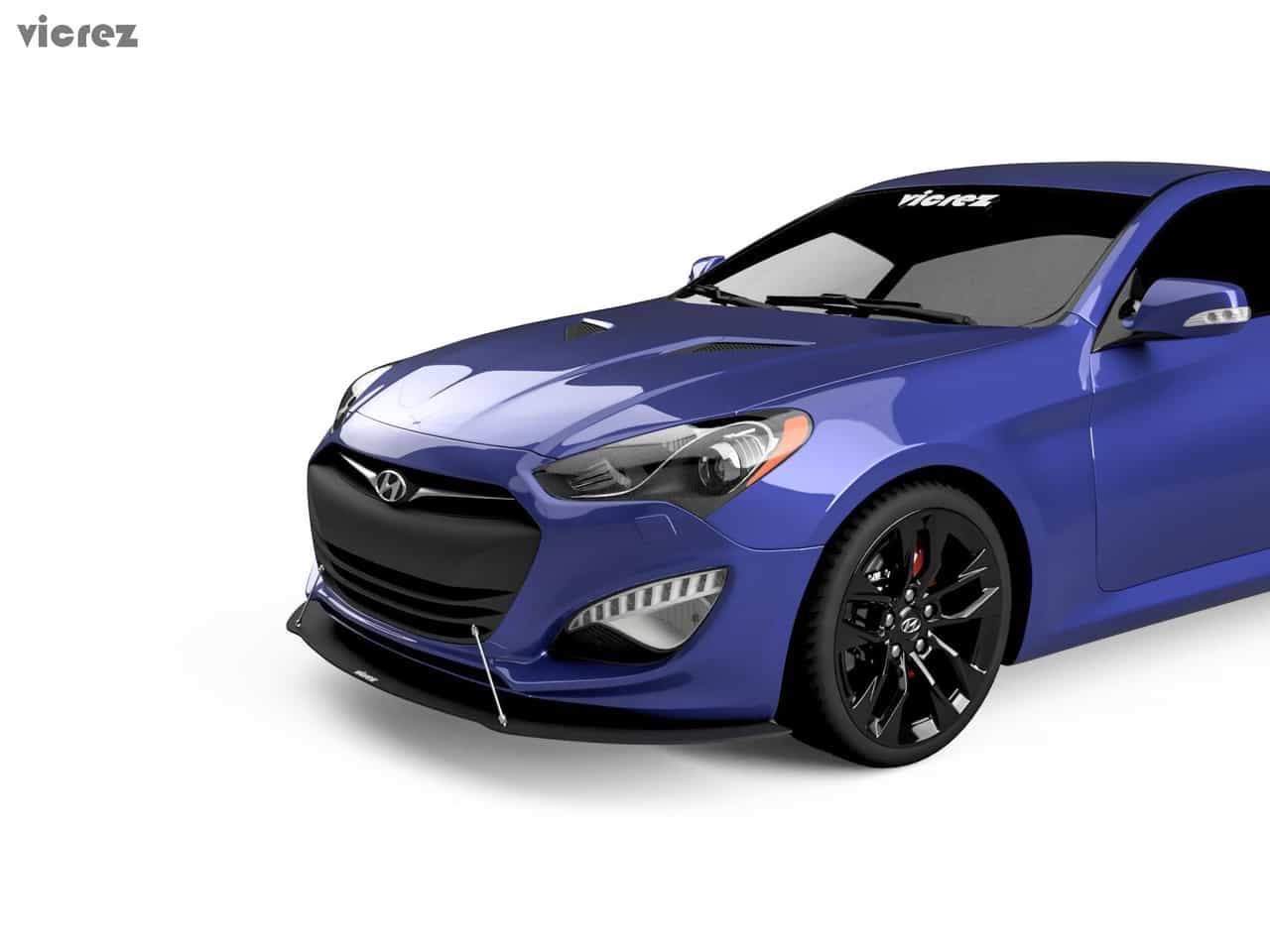 Vicrez VZ1 Style Front Bumper Splitter vz100952 | Hyundai Genesis Coupe 2013-2015