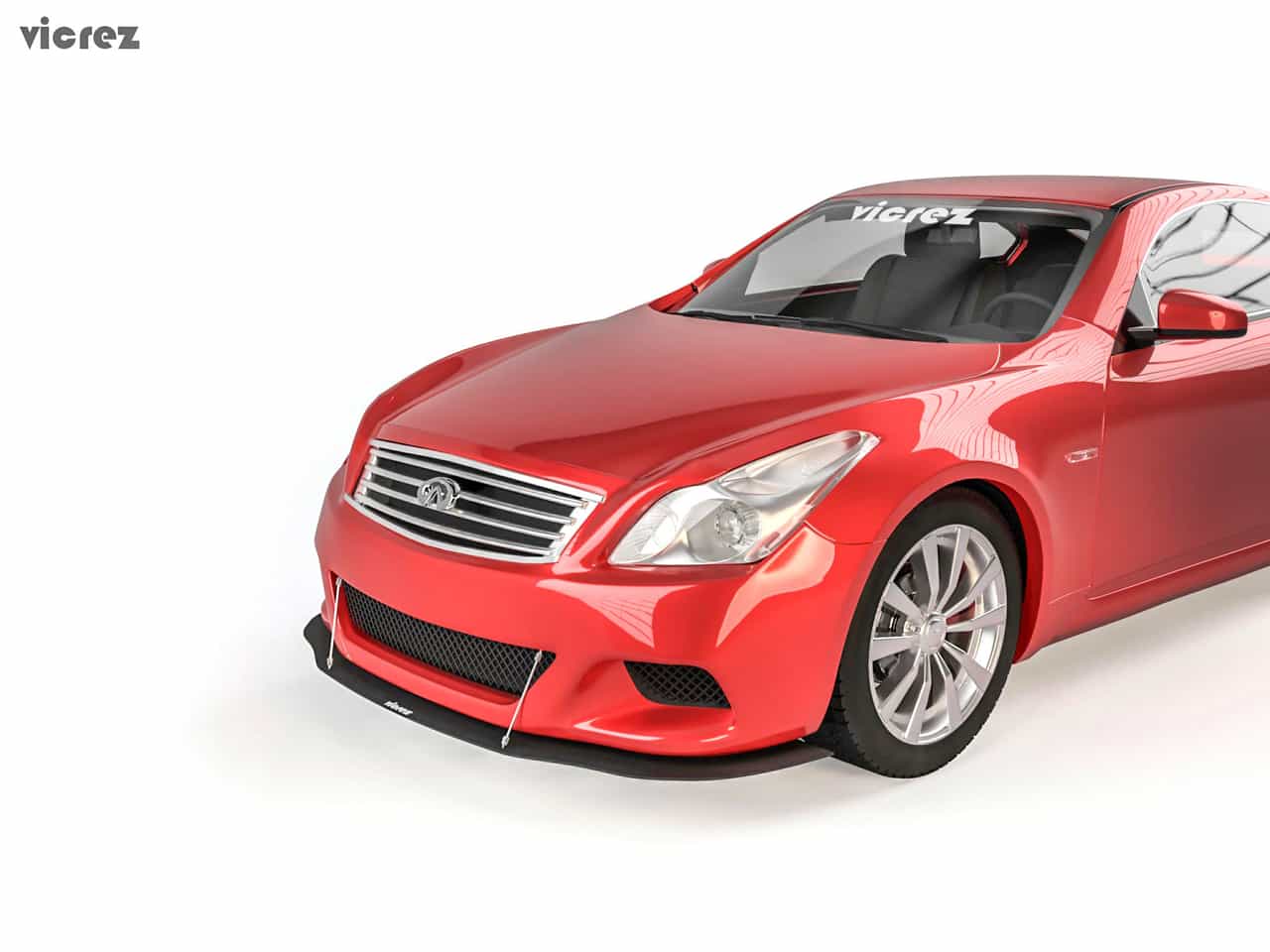 Vicrez VZ3 Style Front Bumper Splitter vz100695 | Infiniti G Coupe G37 Q60 2008-2015