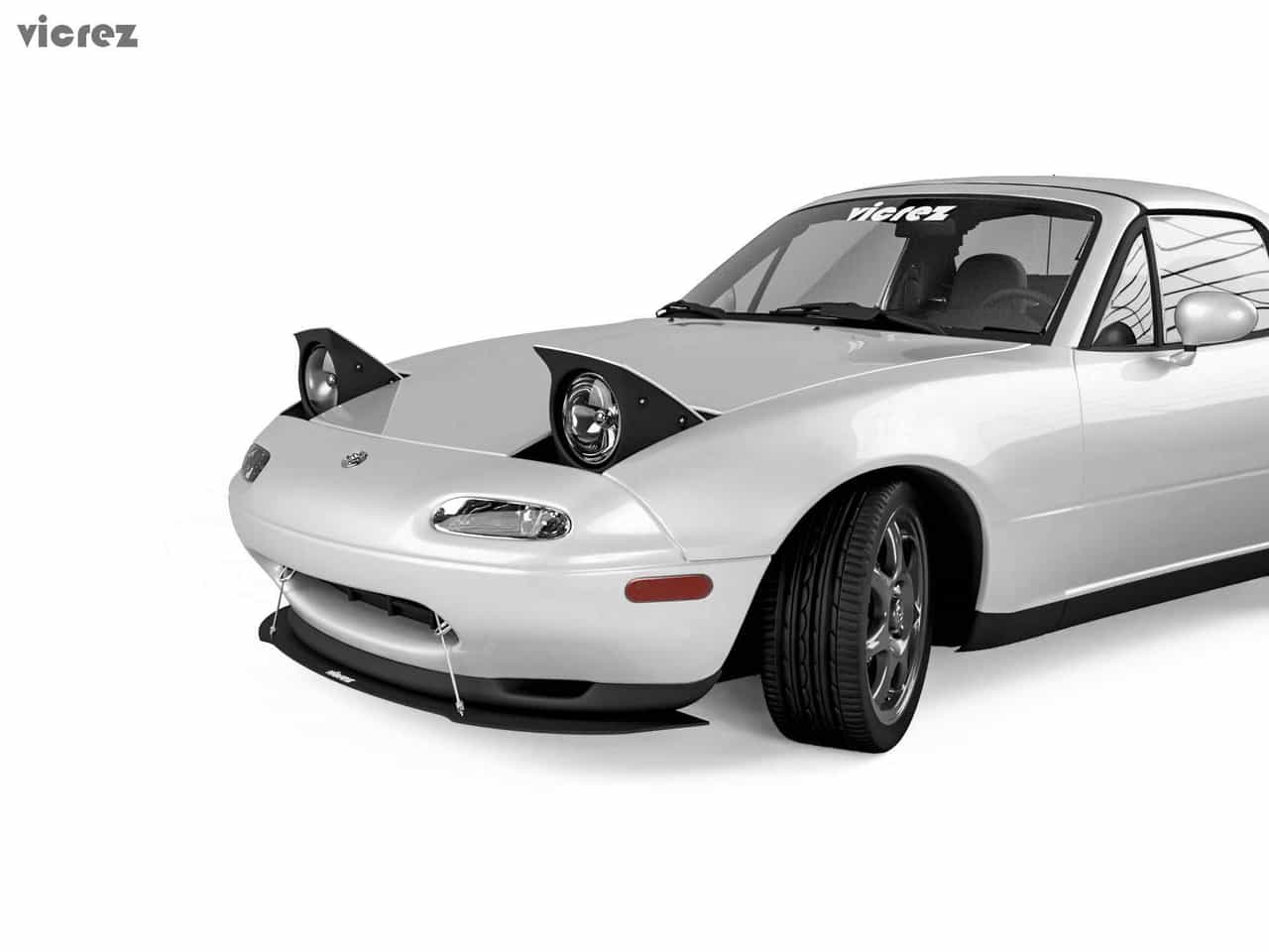 Vicrez VZ3 Style Front Bumper Splitter vz100697 | Mazda Miata 1990-1997