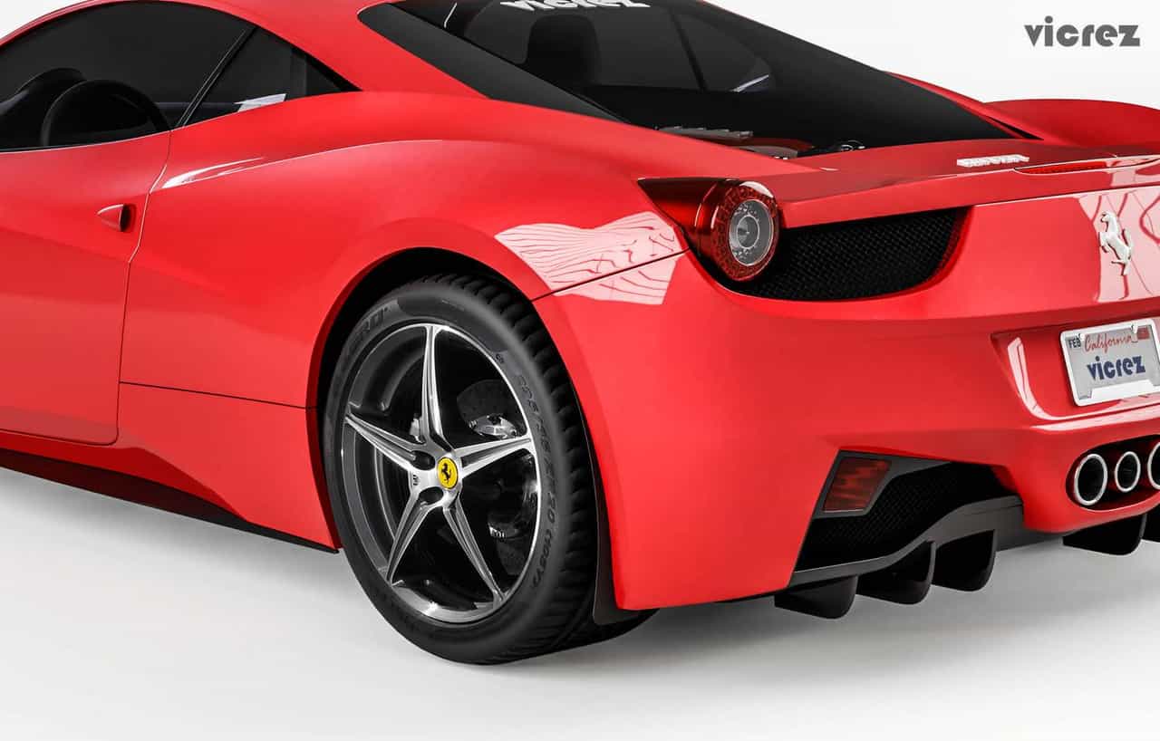 Vicrez Mud Flaps Rear vz101659 | Ferrari 458 2009-2015