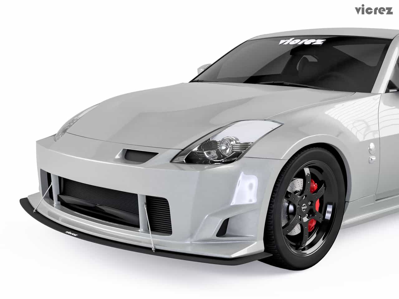 Vicrez ING Front Bumper Lip Splitter vz100592 | Nissan 350z 2003-2008