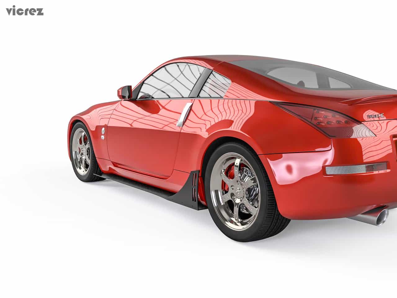 Vicrez Vulcano Pro Series Style Side Skirt Splitters vz100694 | Nissan 350z 2003-2008