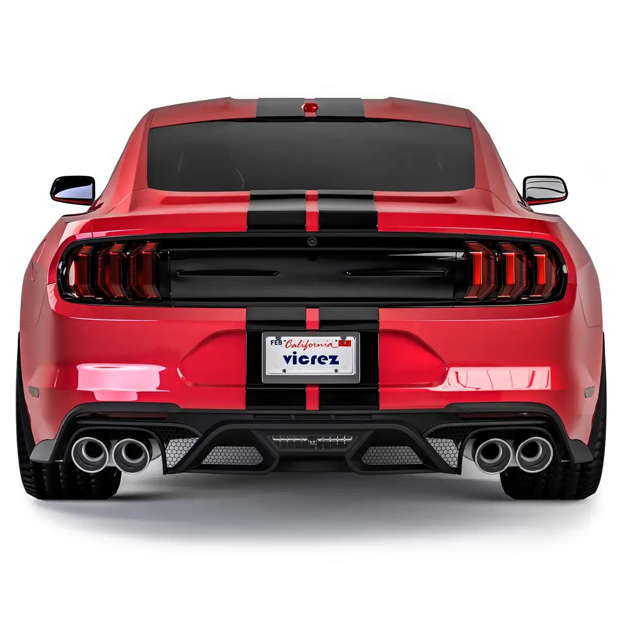 Vicrez Rear Diffuser GT500 Style vz102131 | Ford Mustang 2018-2024