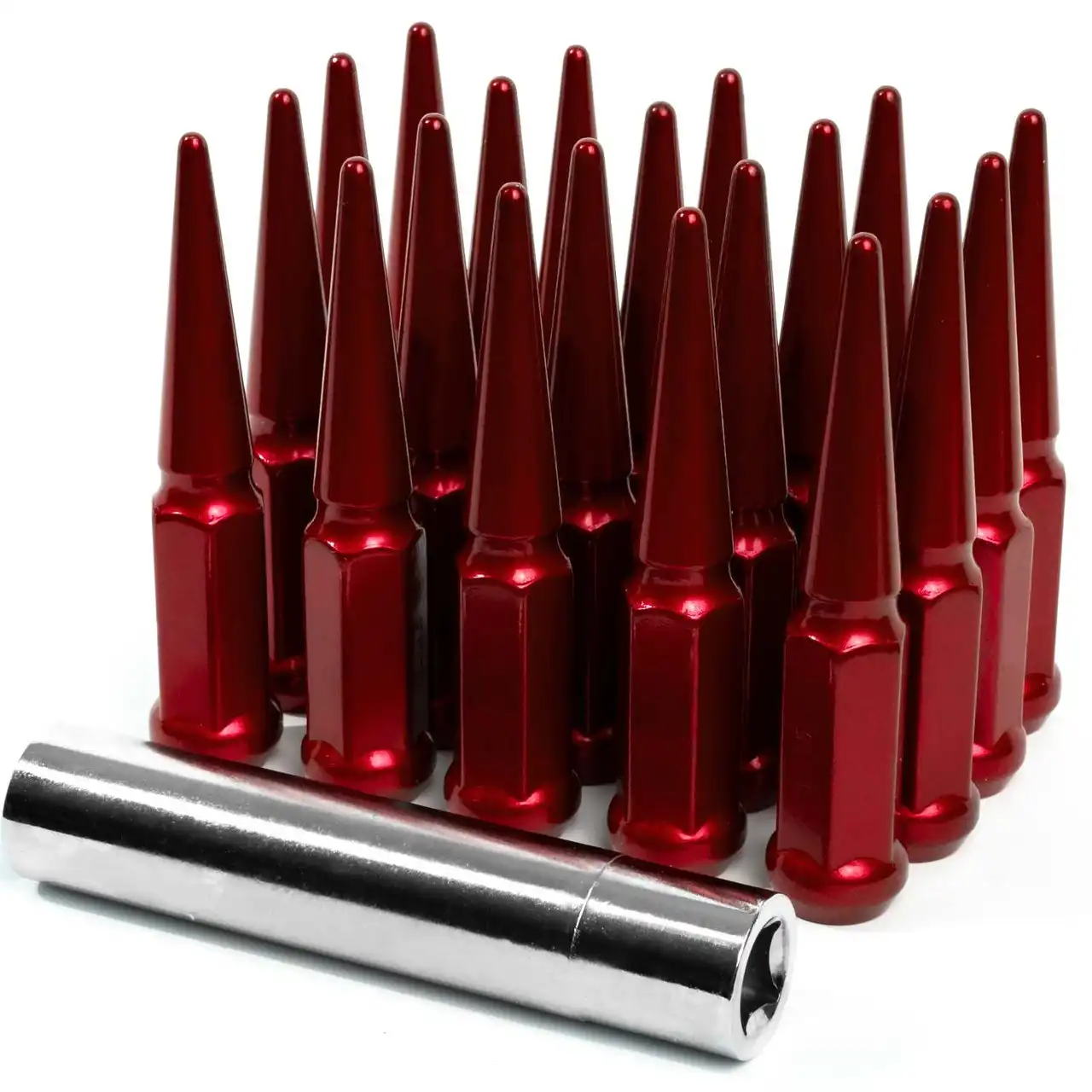 Vicrez Red Spike Lug Nut Kit 14mm x 1.5 (Set of 20) vzn118508