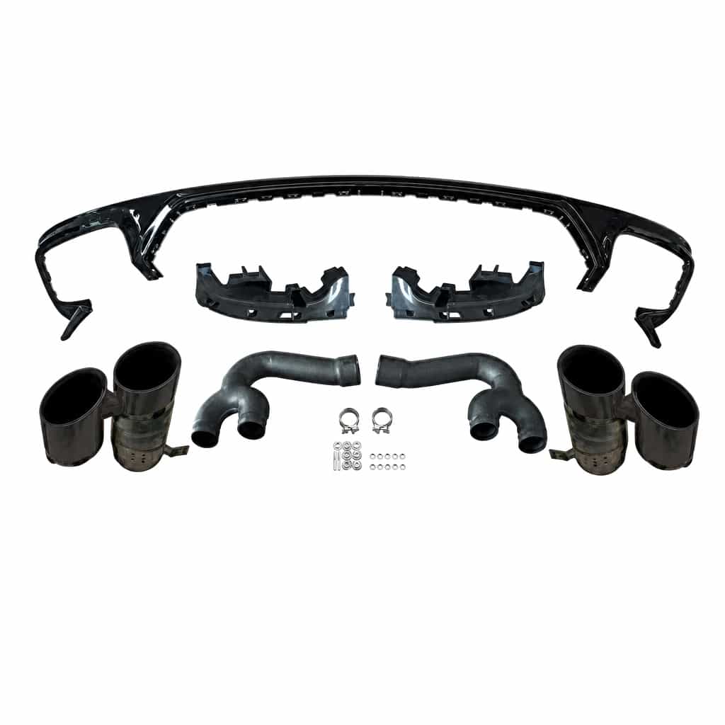 Vicrez SQ8 Black Rear Diffuser With Black Tips vz105494 | Audi Q8 2019-2023