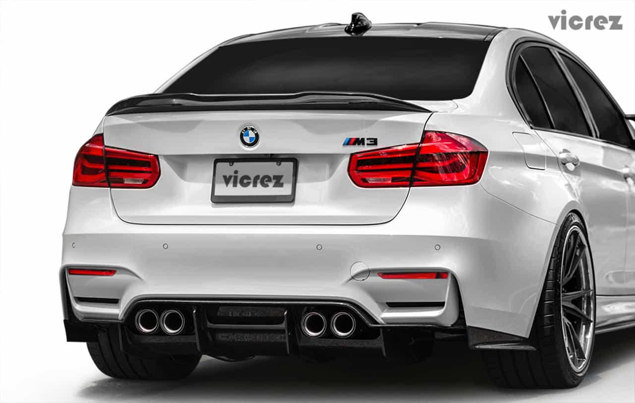 Vicrez V3R Carbon Fiber Rear Wing Spoiler vz101144 for BMW M3 F80/ 3 Series F30