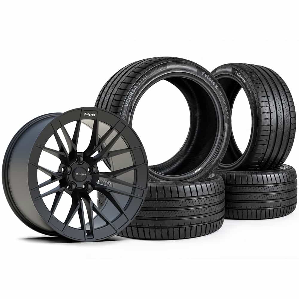 20x11 VFS180 Matte Black Wheels & Vicrez Performance VCORSA 315/35ZR20 All Season VT102 Tire Package vzn125119 | Dodge Challenger Widebody 2008-2023