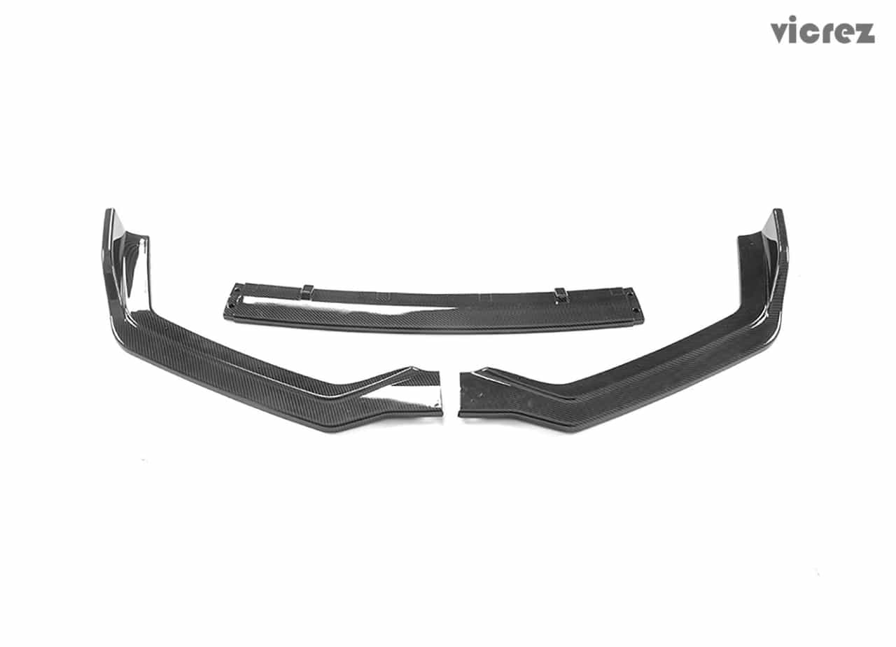Vicrez VZ3 Carbon Fiber Look Front Lip vz101157 for Infiniti Q50 Sport 2018-2020