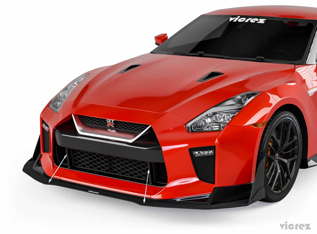 Vicrez VZ3 Front Bumper Lip Splitter vz101669 | Nissan GTR R35 2017-2021