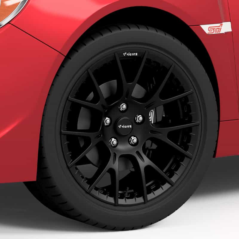 Vicrez V28ZR Matte Black Wheel, 18x9.5, 35mm offset | Subaru WRX STI 2014-2021