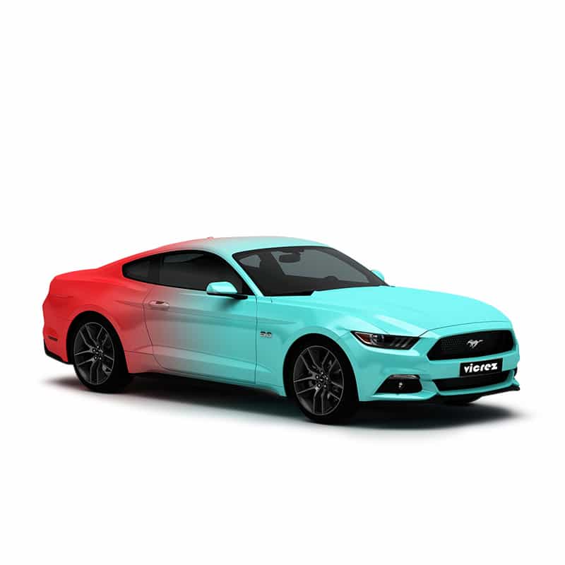 Vicrez Vinyl Car Wrap Film vzv10747 Cyan To Red Horizontal Gradient Pattern