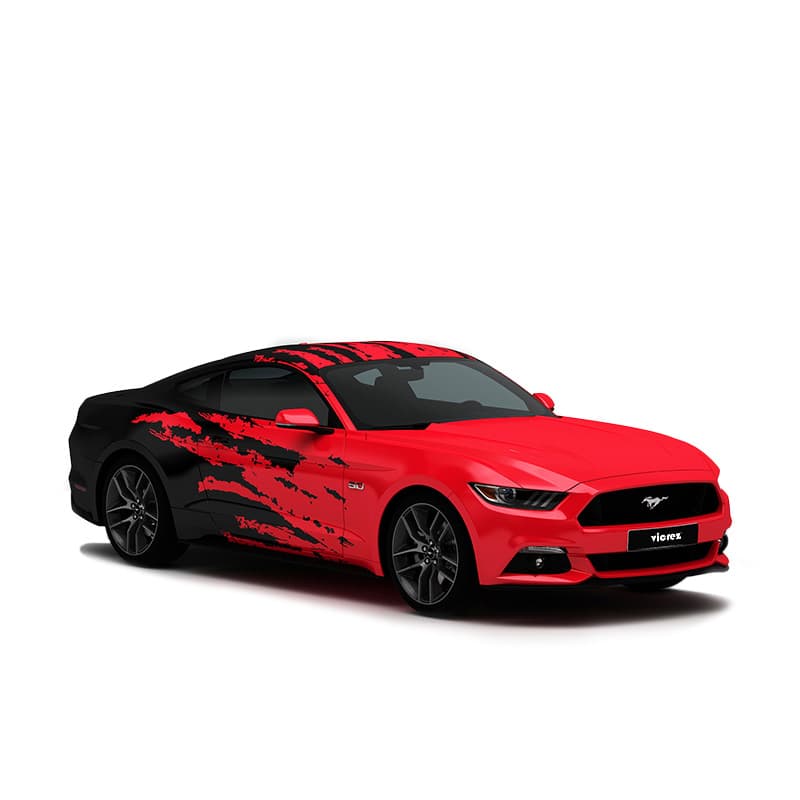 Vicrez Vinyl Car Wrap Film vzv10810 Red To Black Roller Horizontal Gradient Pattern