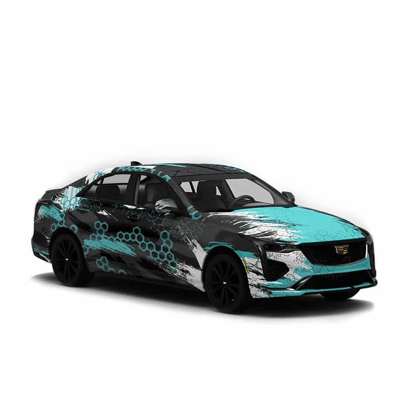 Vicrez Vinyl Car Wrap Film vzv10812 Blue Grey White Geometric Splatter Pattern