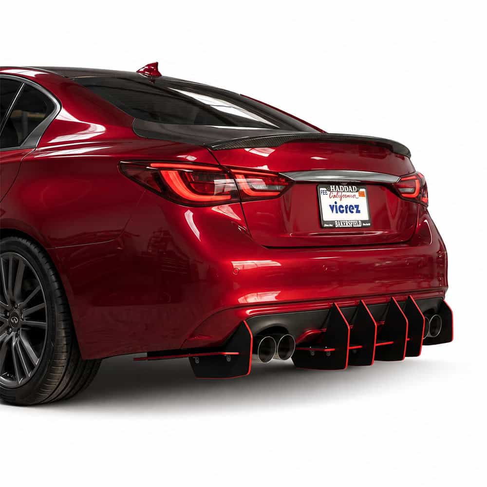 Vicrez Centa VR2 Rear Diffuser vz104067 | Infiniti Q50 2017-2024
