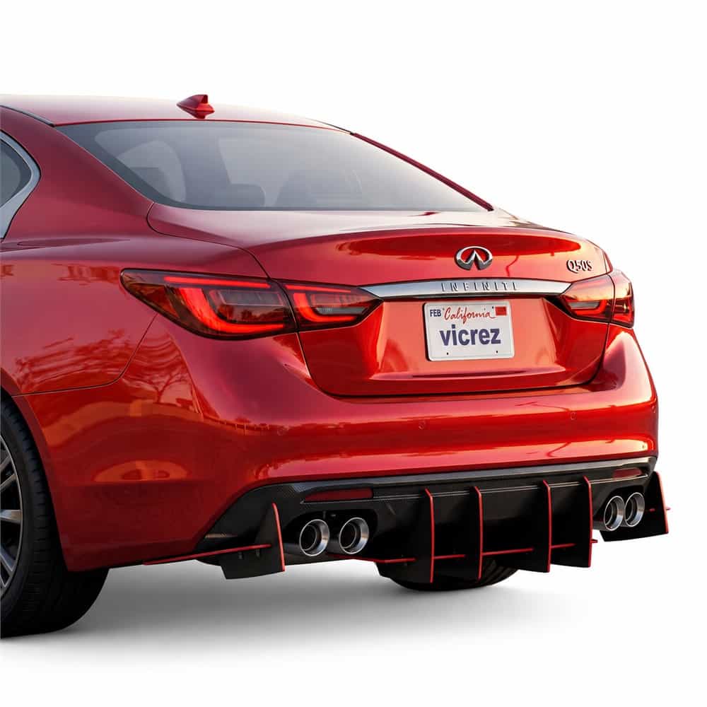 Vicrez Genali VR2 Rear Diffuser vz104068 | Infiniti Q50 2017-2024
