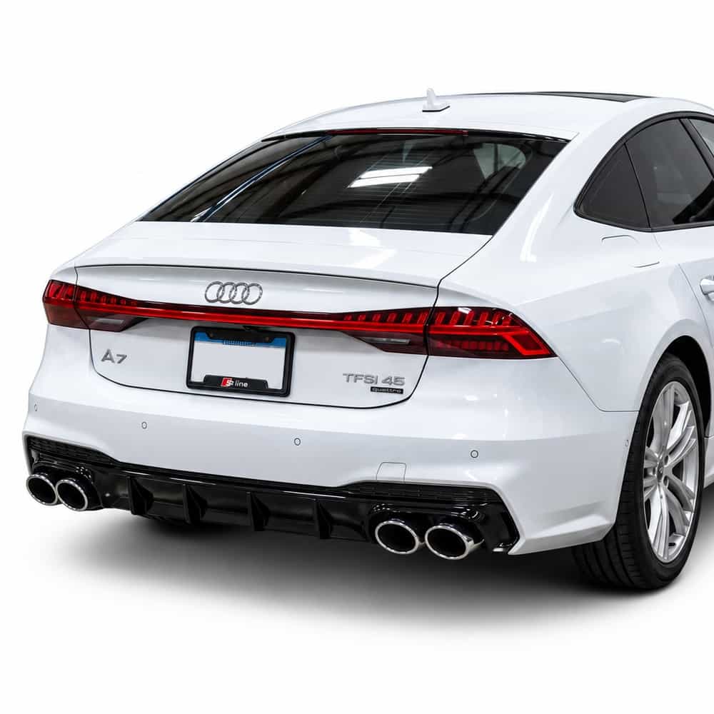 Vicrez S7 Rear Diffuser With Stainless Silver vz105463 | Audi A7 S-line 2019-2026