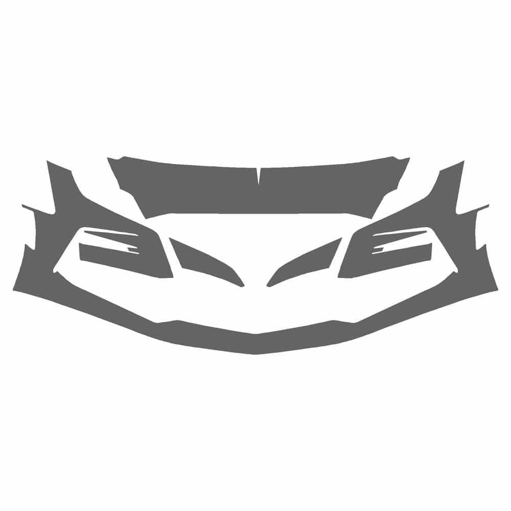 Vicrez Paint Protection PPF Pre-Cut Kit, Front Bumper Part 2 vpp131121 for Chevrolet Camaro Convertible 2019