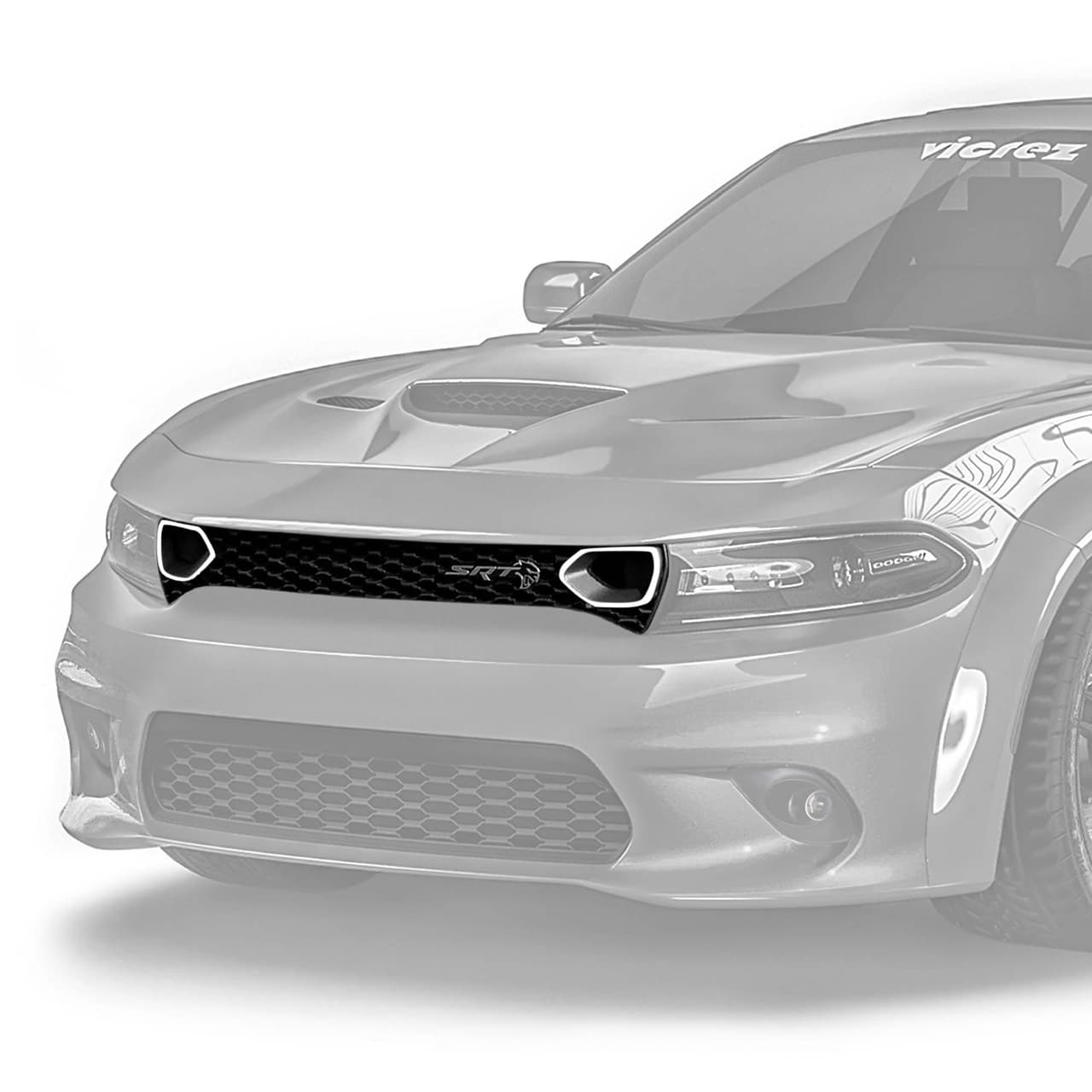Vicrez Front Grille w/ LED Lights SRT Hellcat Style vz102123 | Dodge Charger 201
