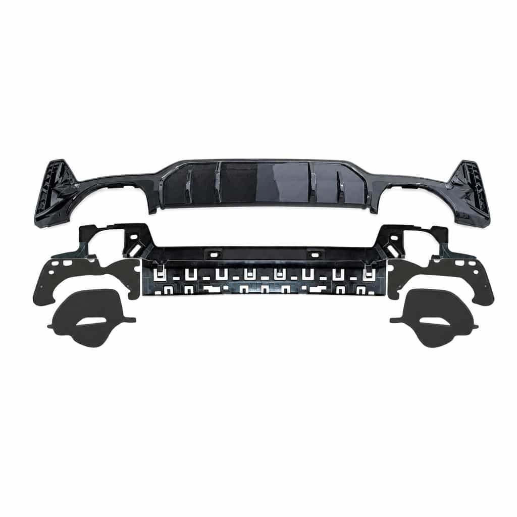 Vicrez G20 LCI 340 Rear Diffuser With Silver Tips Carbon Look vz105744 | BMW G20/G28 LCI 2022-2026